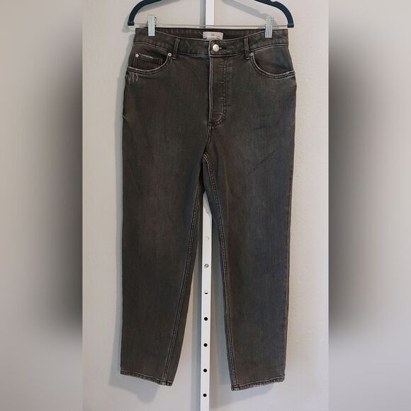 H&M High Rise Mom Button Fly Jeans Sz 6 Gray - Picture 1 of 9